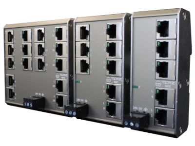 NITE-RFRW ultraflacher Industrial Switch NITE-RF Industrial Ethernet Switch - 32,5mm flache Bauform, Hutschiene/Wandmontage, Fast Ethernet und Gigabit