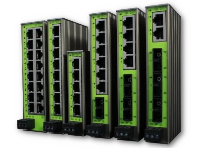 NITE-RS Industrial Ethernet Switch für Hutschienenmontage NITE-RS Industrial Ethernet Switch - Hutschienenmontage 22,5mm Breite, Fast Ethernet und Gigabit, -40°C bis +70°C
